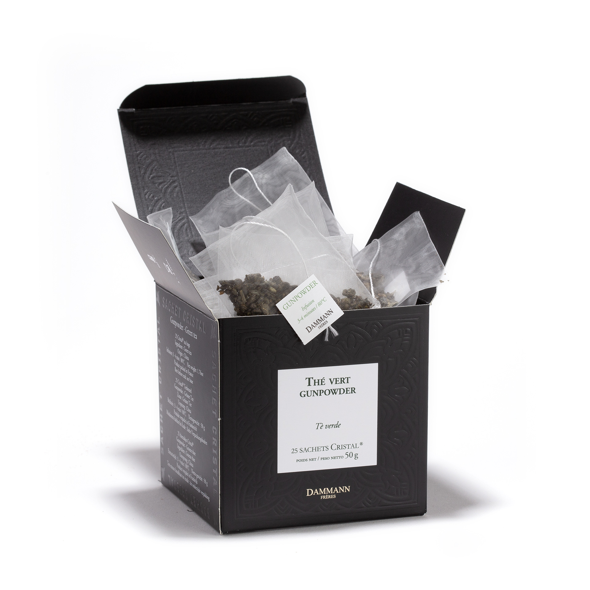Boîte 25 sachets thé vert gunpowder Dammann Frères